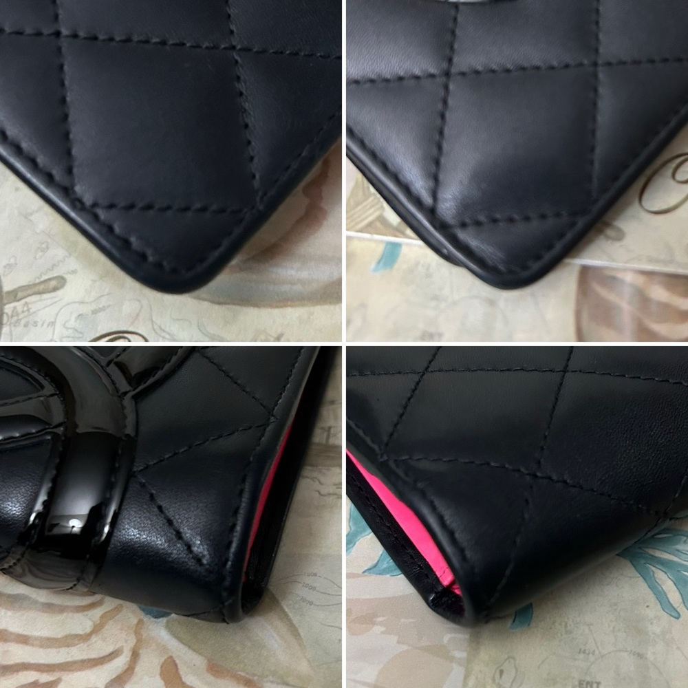 CHANEL Black Quilted Leather Wallet with Raised CC Logo - Picture 6 of 15